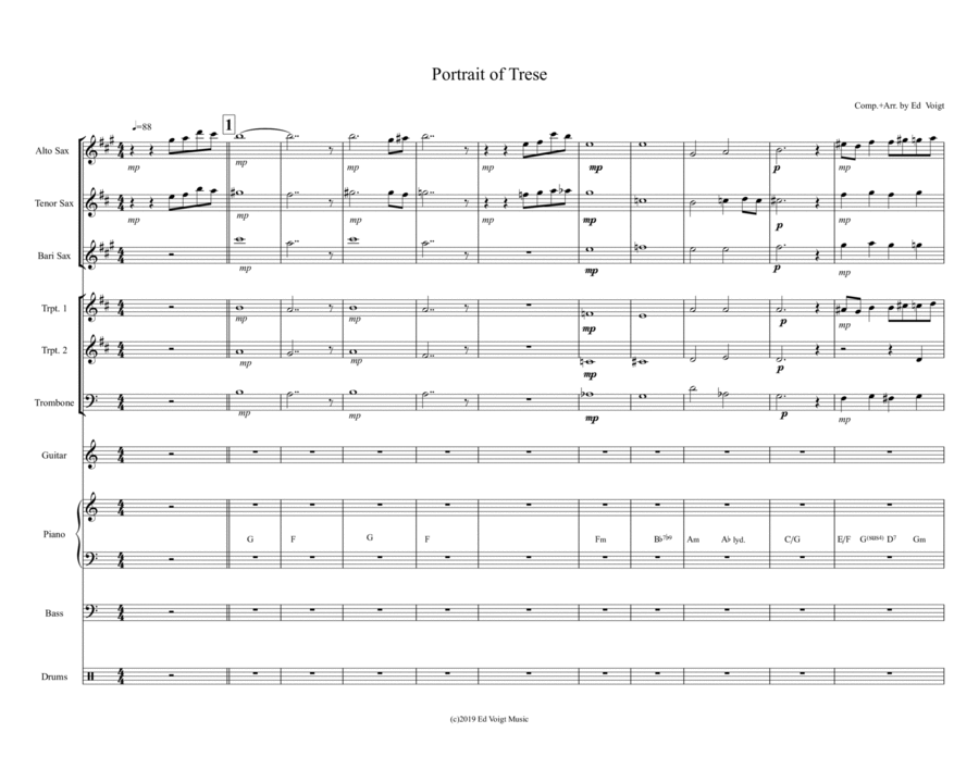 Portrait of Trese Portrait of Trese Jazz Ensemble scores gallery preview page 1