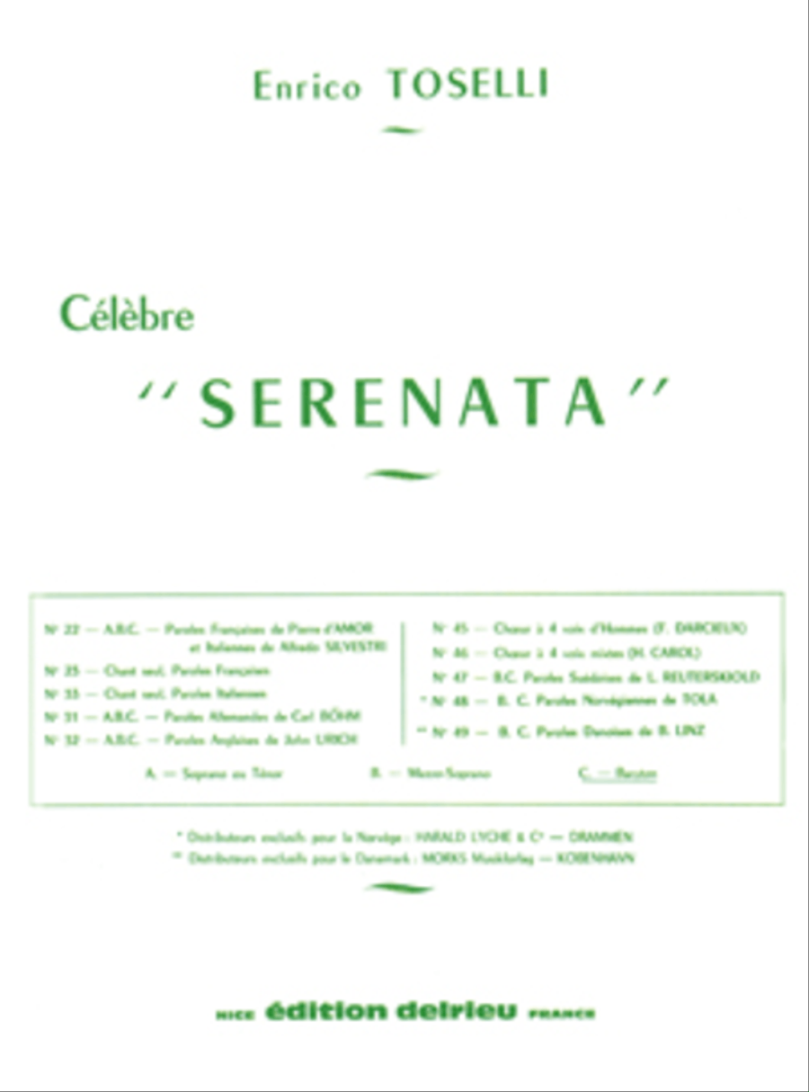 Serenata Op. 6 Serenata Op. 6 Baritone Voice scores gallery preview page 1