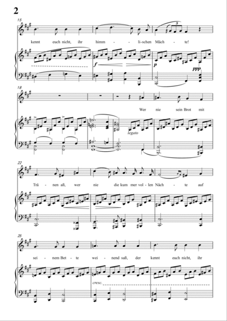 Schubert-Gesänge des Harfners,Op.12 No.2 in #F minor,for Vocal and Piano Voice scores gallery preview page 3