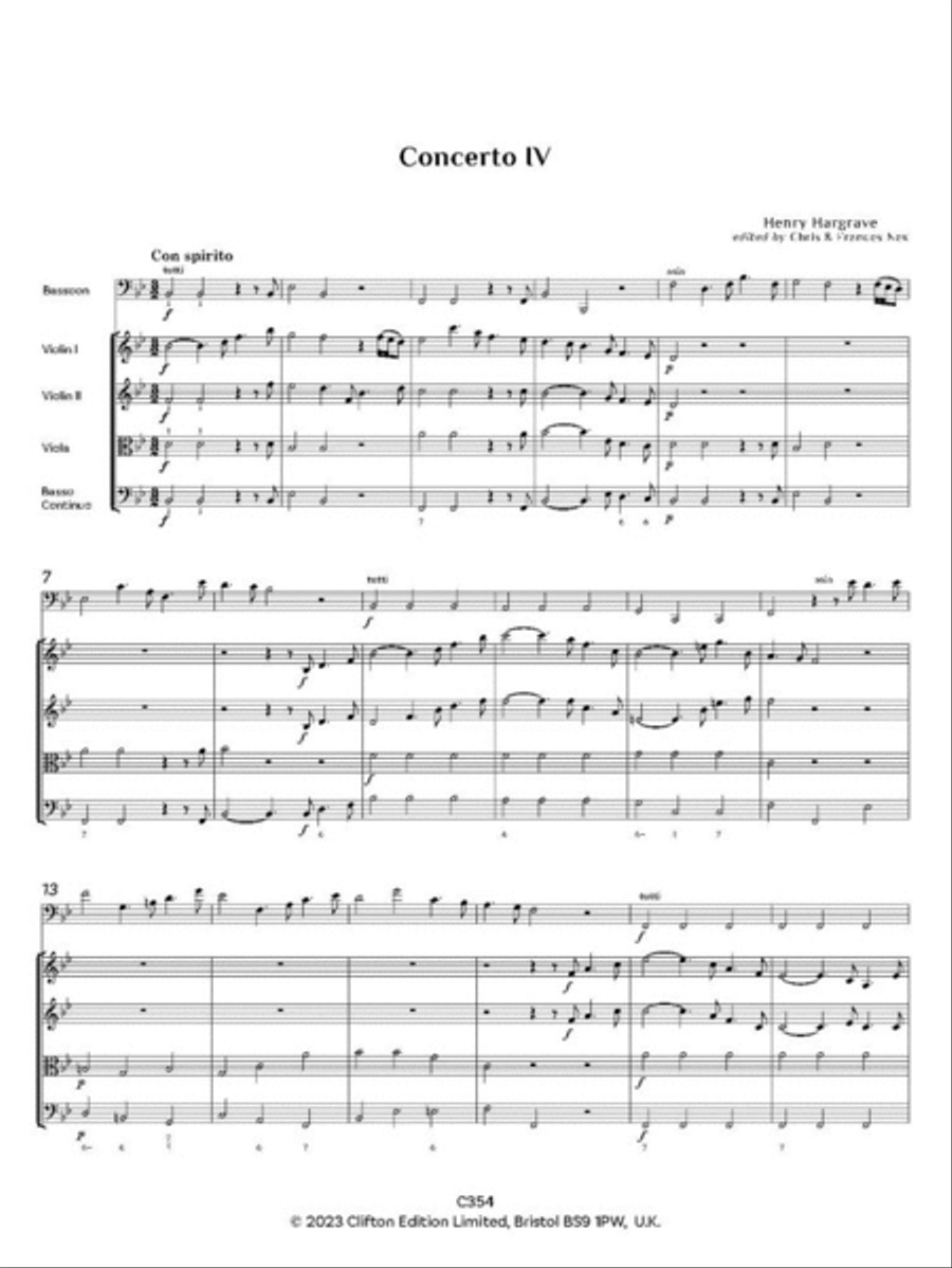 Hargrave: Concerto IV in B flat Score scores gallery preview page 2