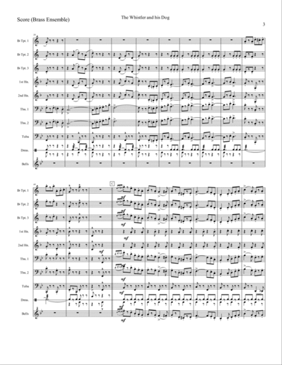The Whistler and his Dog Brass Ensemble scores gallery preview page 4