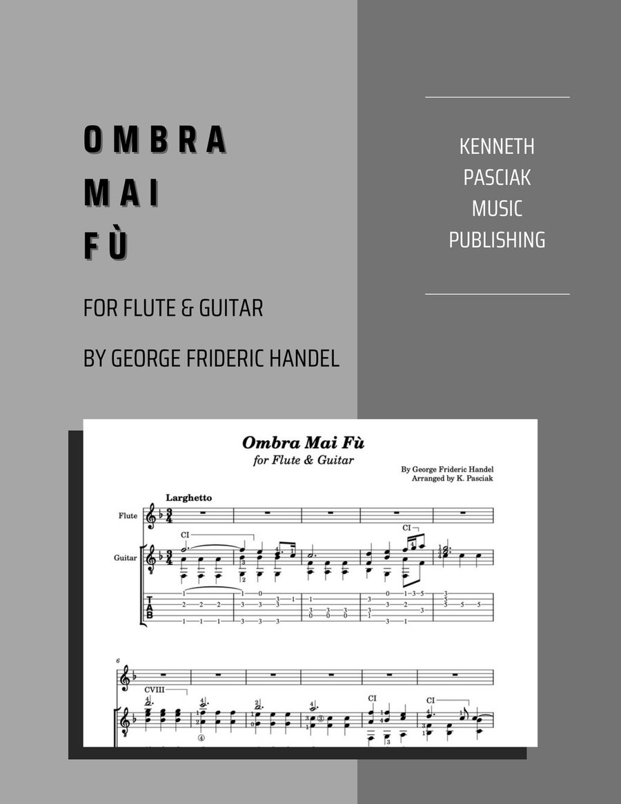 Ombra Mai Fu (for Flute or Violin & Guitar) Flute scores gallery preview page 1