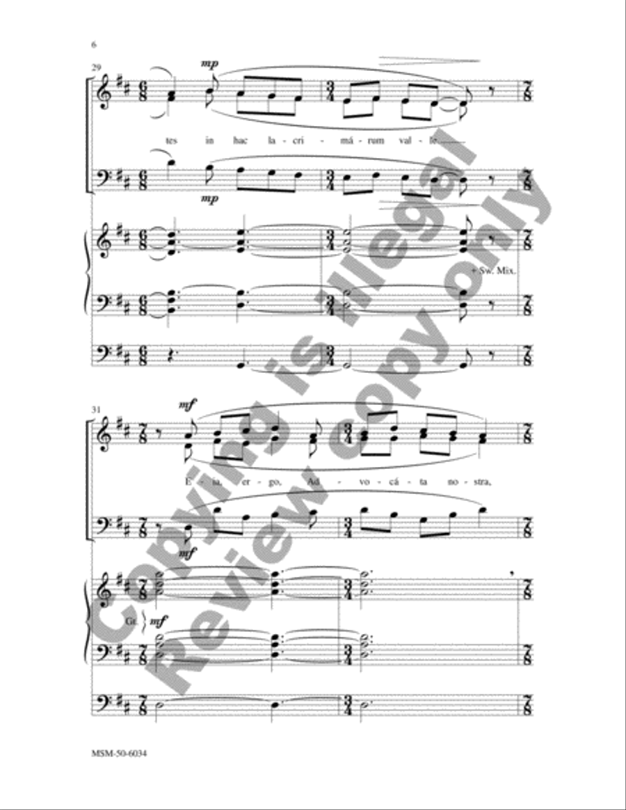 Salve Regina Unison Choir scores gallery preview page 6