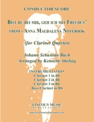 Book cover for Bist du bei mir, geh ich mit Freuden' (for Clarinet Quartet)
