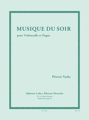 Book cover for Musique Du Soir (7e/8e) Pour Violoncelle Et Orgue