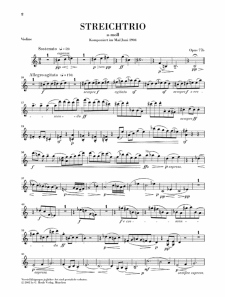 String Trios A minor Op. 77b and D minor Op. 141b