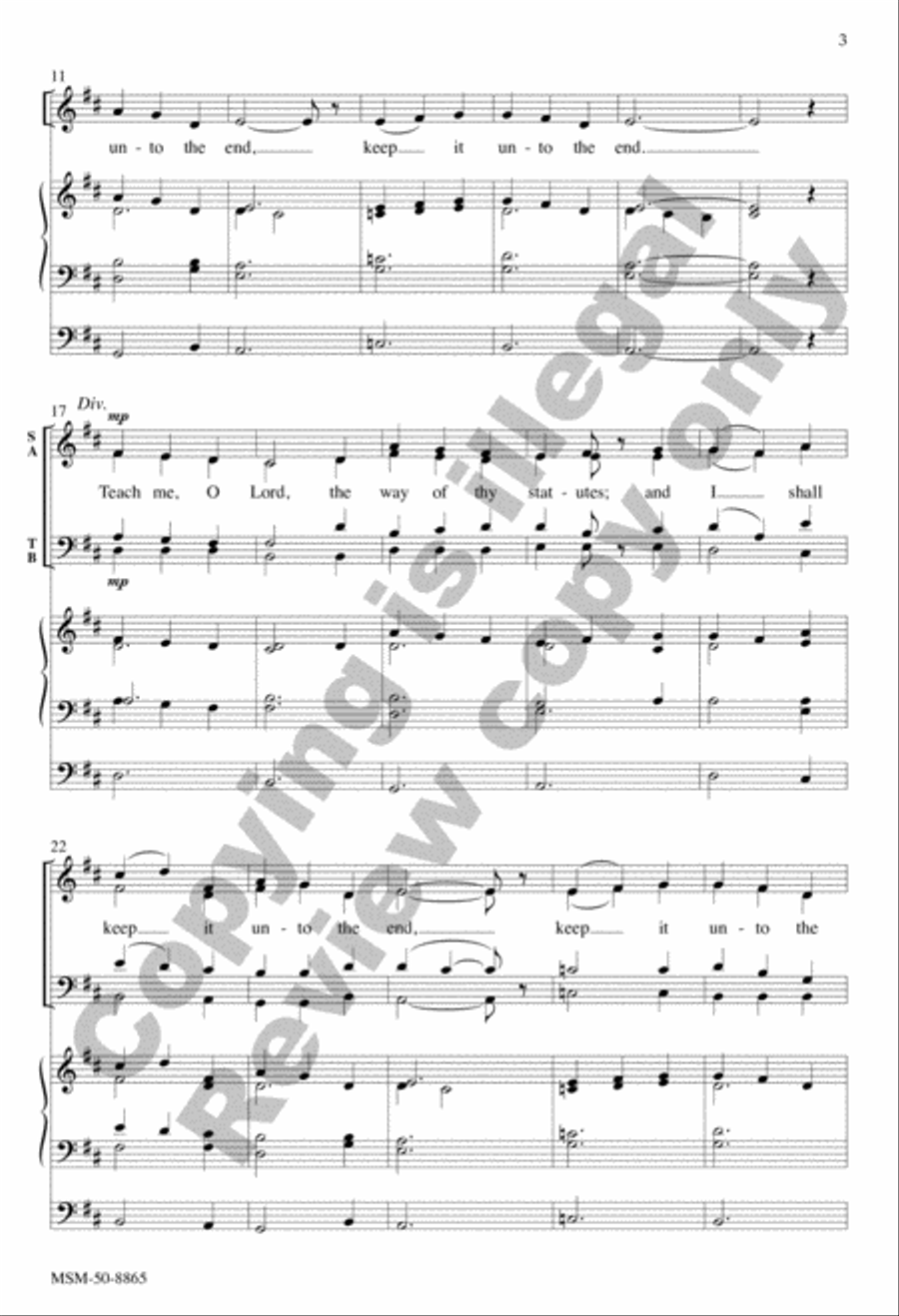 Teach Me, O Lord 4-Part scores gallery preview page 3