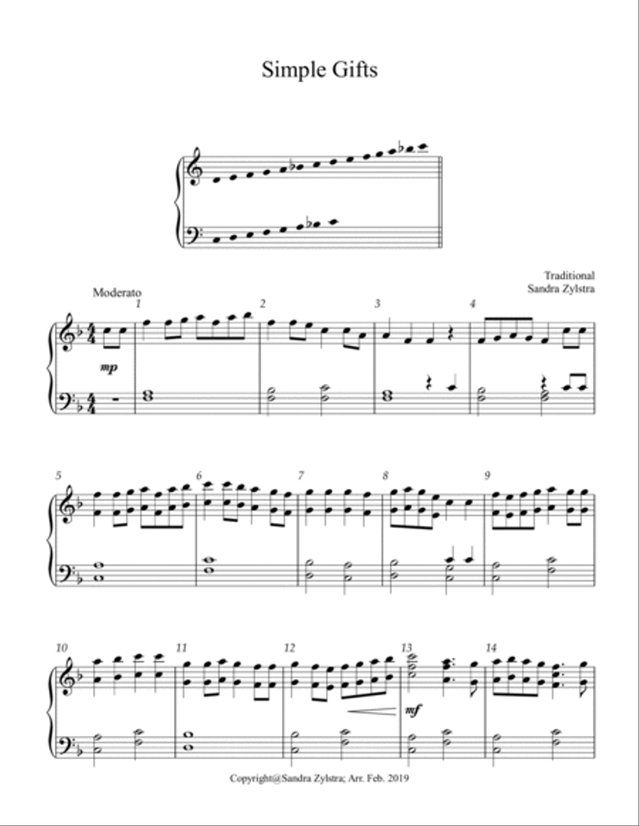 Simple Gifts (3 octave handbells) 3-Octaves scores gallery preview page 2