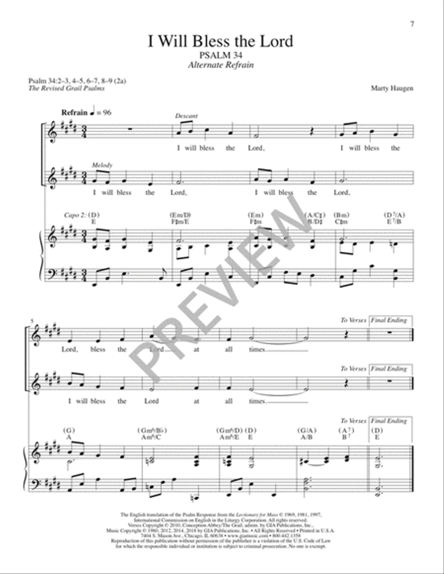 Seven Wedding Psalms Piano Accompaniment scores gallery preview page 7