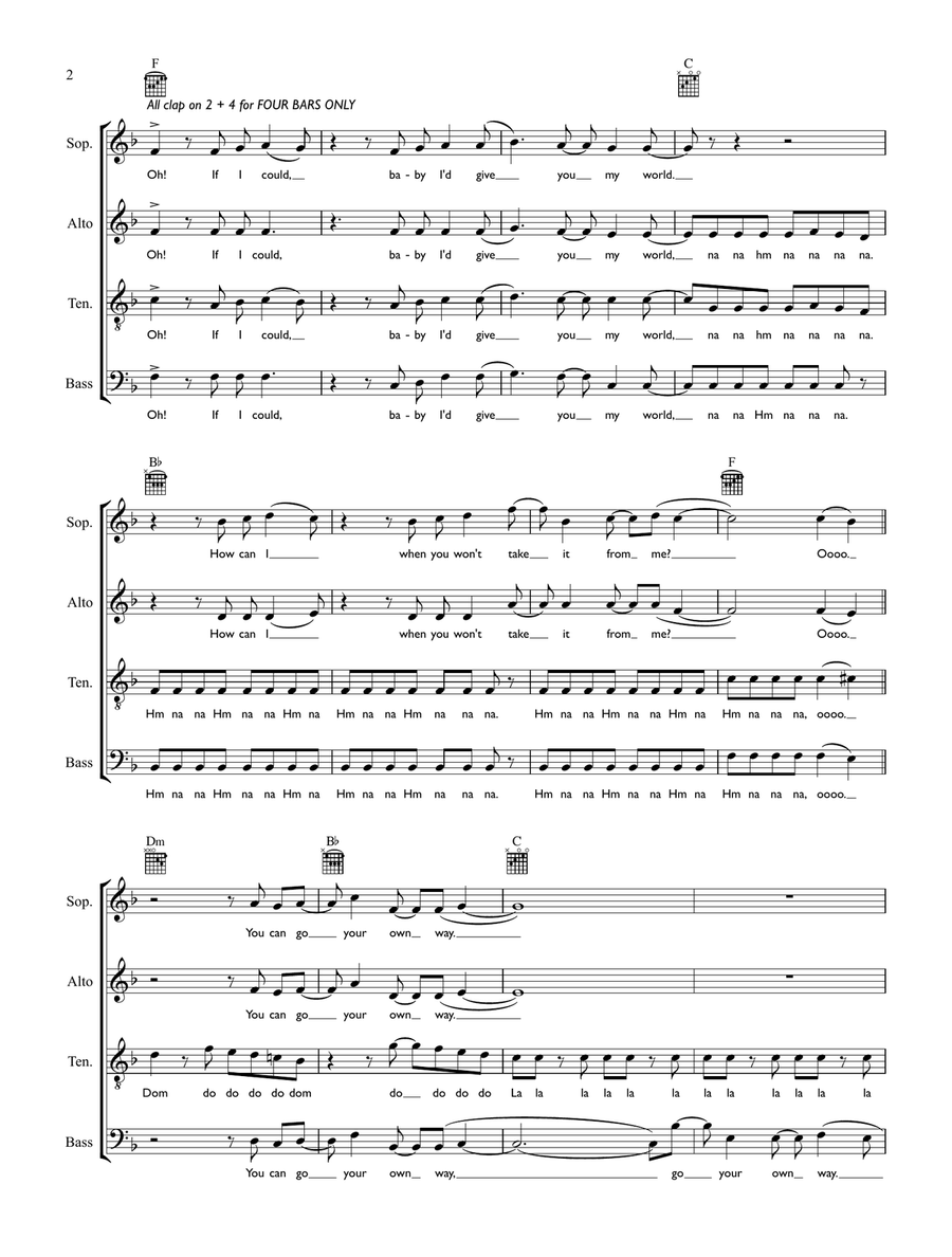 Go Your Own Way 4-Part scores gallery preview page 2