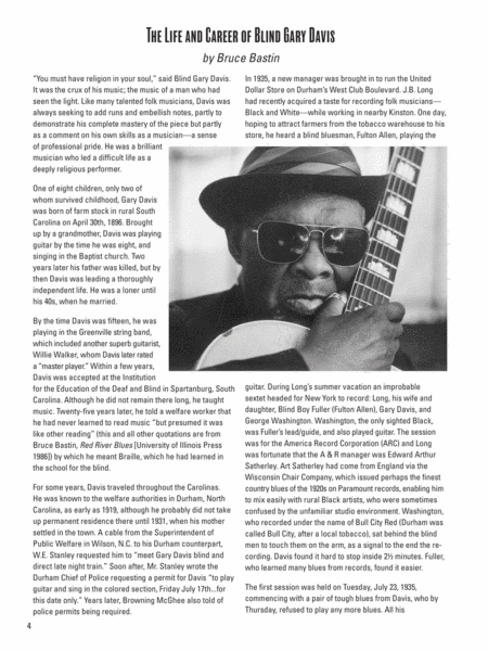 Stefan Grossman's Early Masters of American Blues Guitar: Rev. Gary Davis image number null