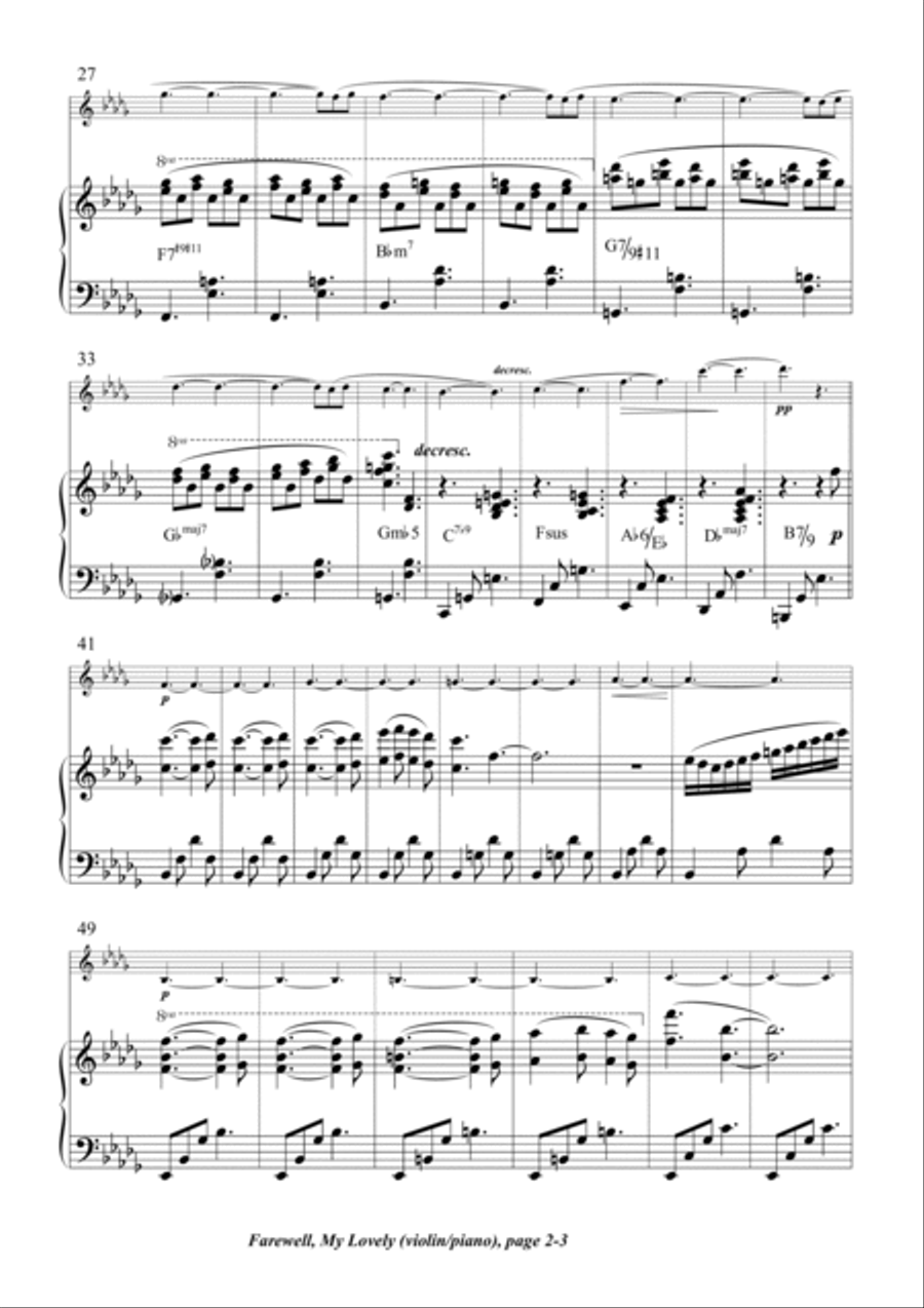 Farewell My Lovely Violin Solo scores gallery preview page 2