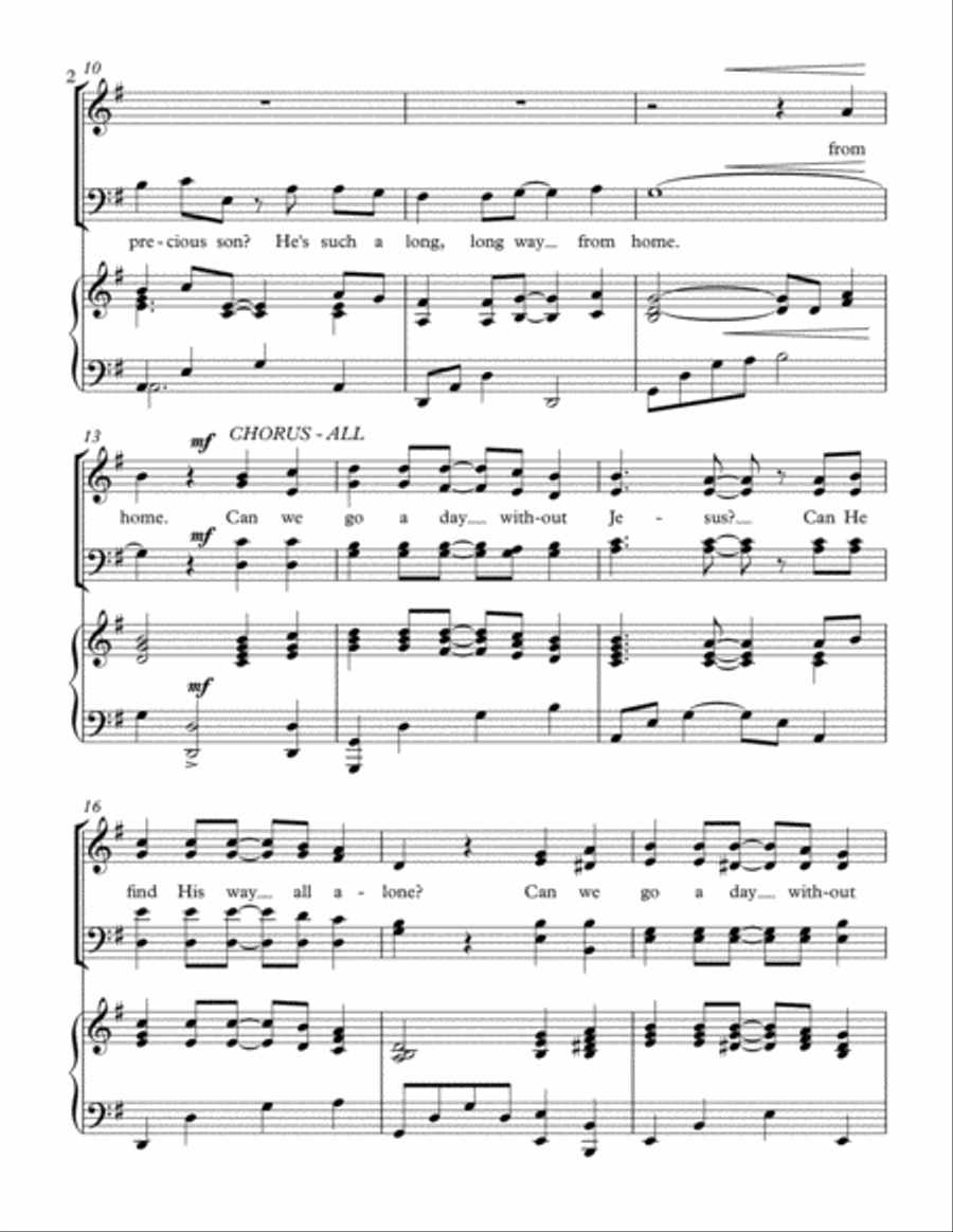 A Day Without Jesus, SATB 4-Part scores gallery preview page 2