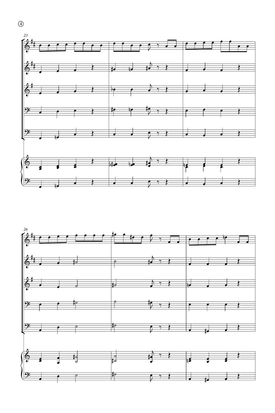 Hymne A L'amour Brass Quintet scores gallery preview page 4