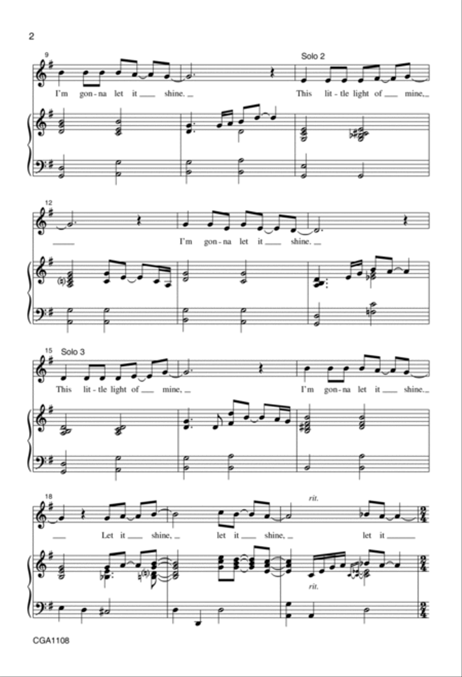 This Little Light of Mine (Unison/Two-part) Unison Choir scores gallery preview page 2