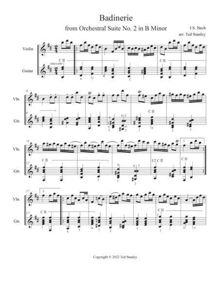 Badinerie (arr. for violin and guitar) image number null