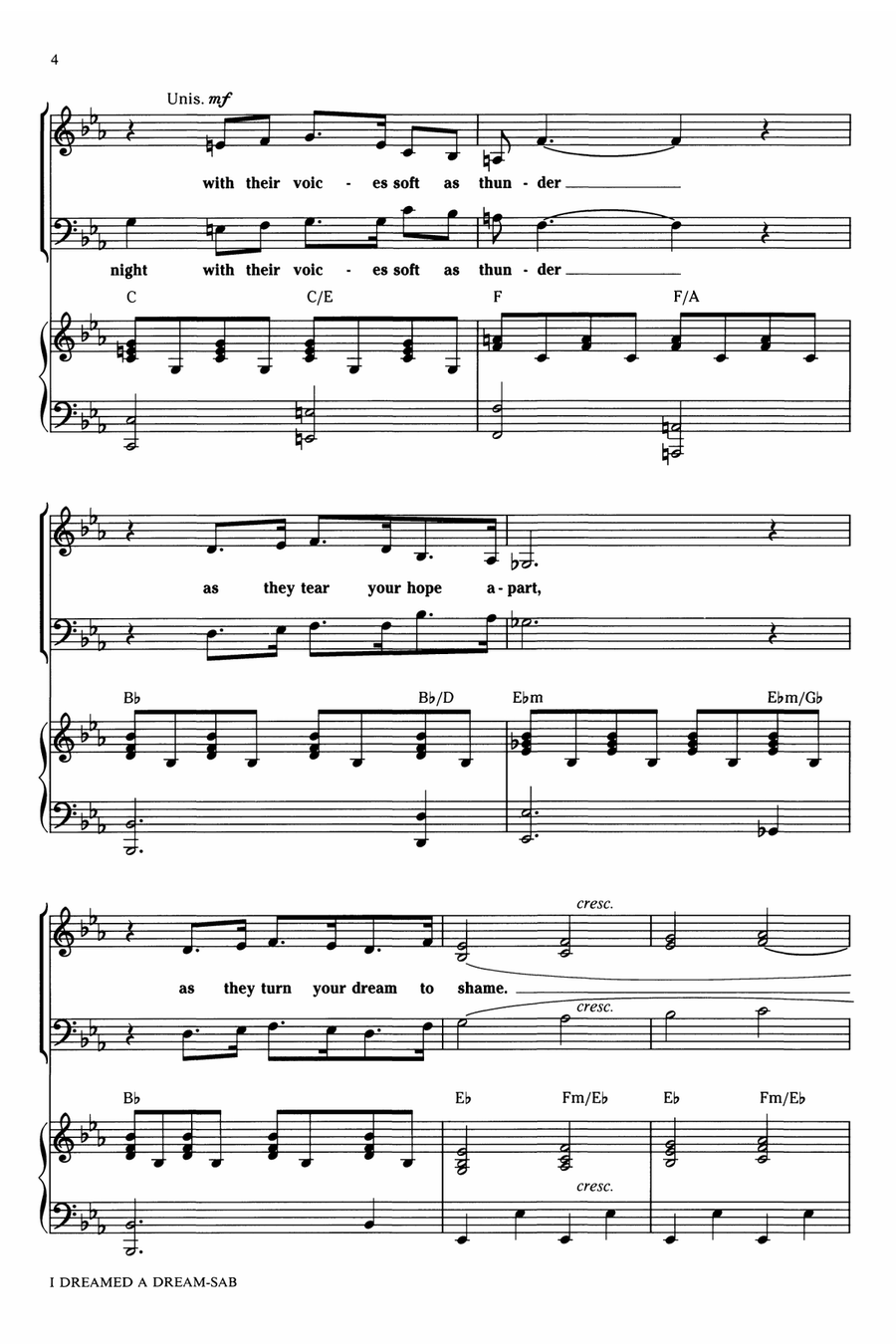 I Dreamed A Dream (from Les Miserables) (arr. Ed Lojeski) 3-Part scores gallery preview page 3