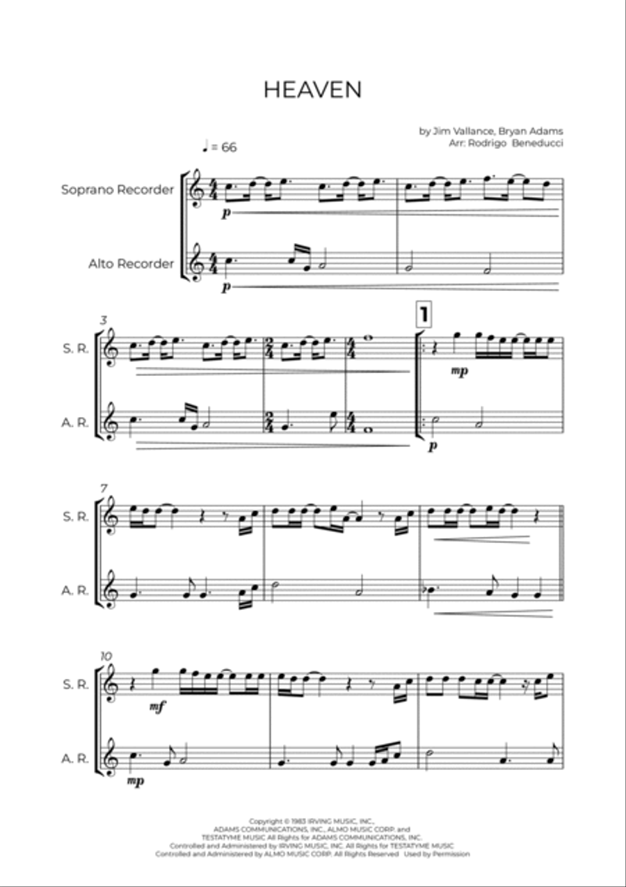 Heaven Woodwind Duet scores gallery preview page 2
