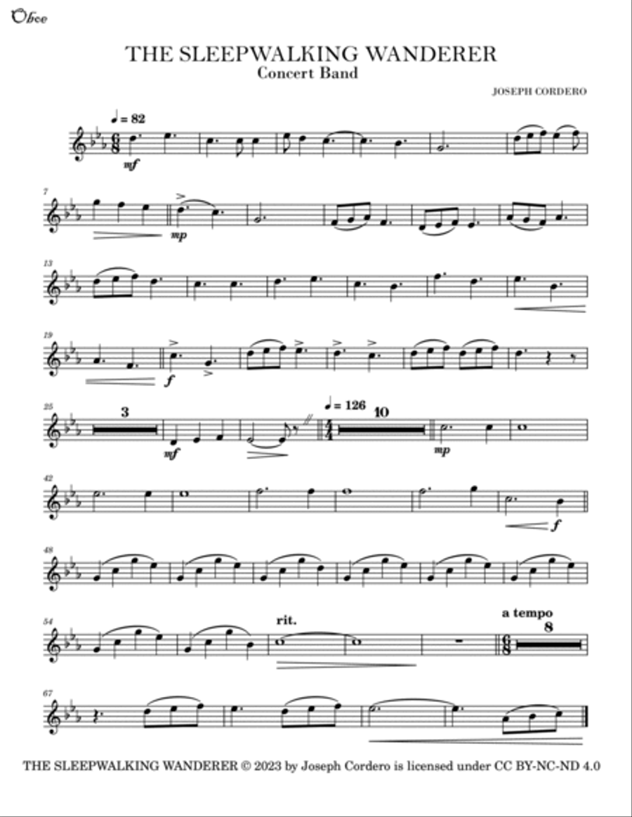 THE SLEEPWALKING WANDERER - Full score & Parts Concert Band scores gallery preview page 3