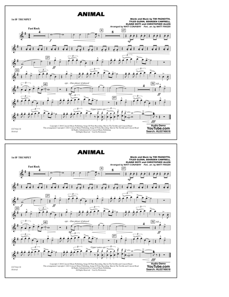 Animal (arr. Matt Conaway) - 1st Bb Trumpet