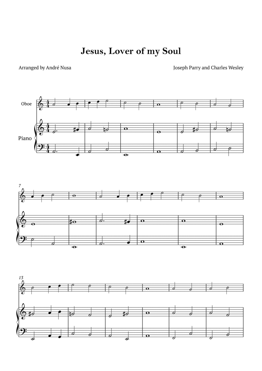 Jesus, Lover of my Soul Piano scores gallery preview page 1