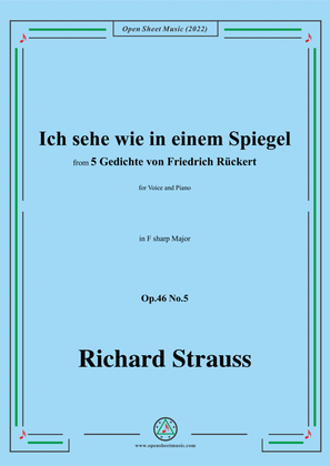 Book cover for Richard Strauss-Ich sehe wie in einem Spiegel,in F sharp Major