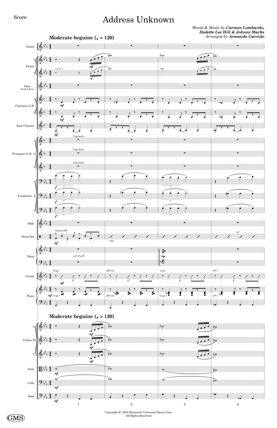 Address Unknown Address Unknown Full Orchestra scores gallery preview page 1
