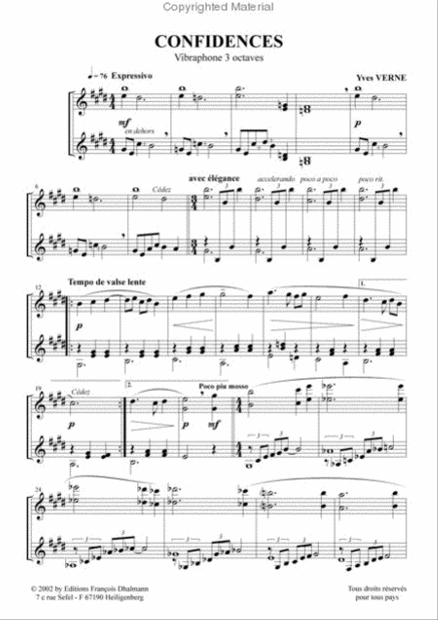 Confidences Confidences Percussion scores gallery preview page 2