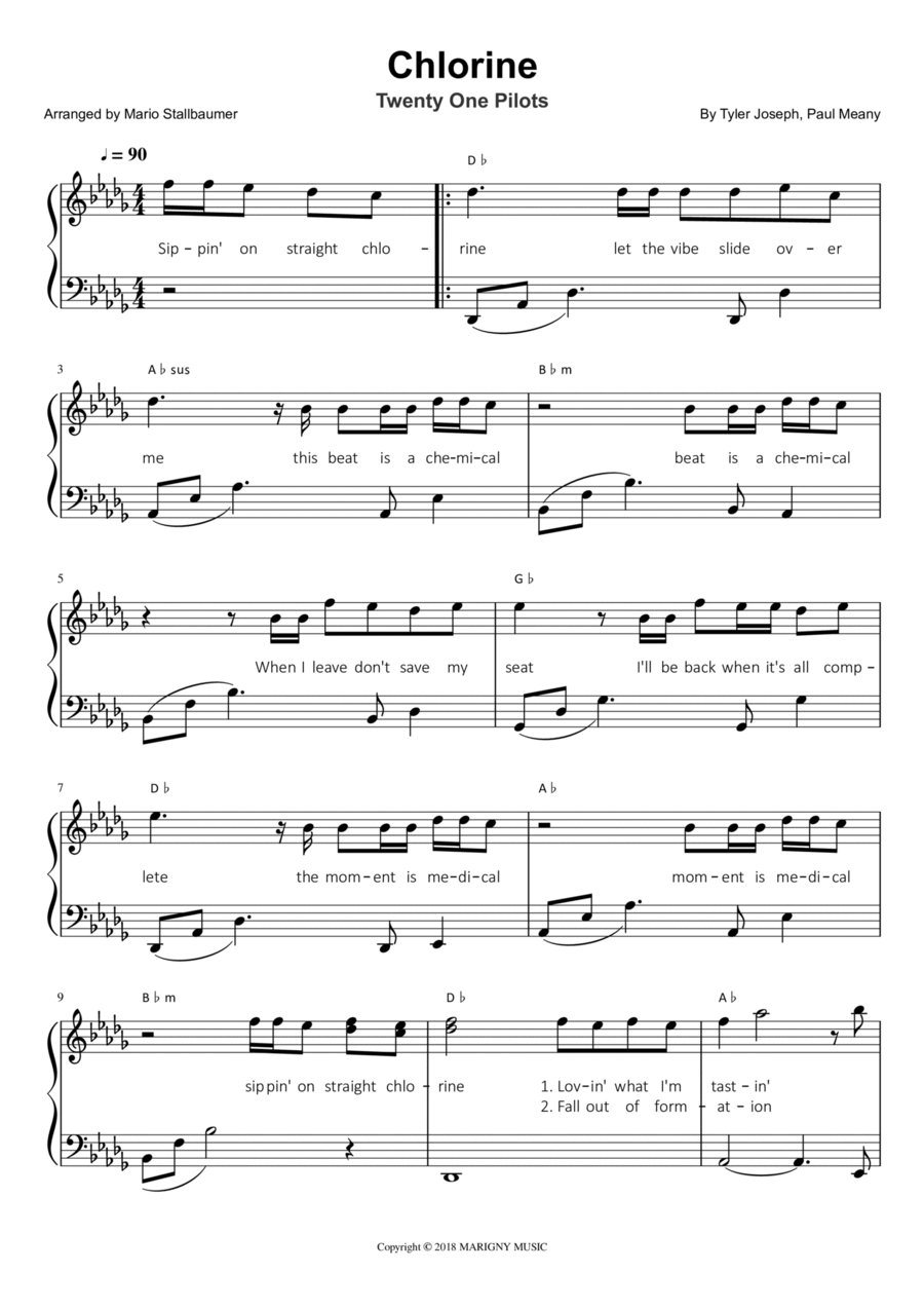 Chlorine Voice scores gallery preview page 1