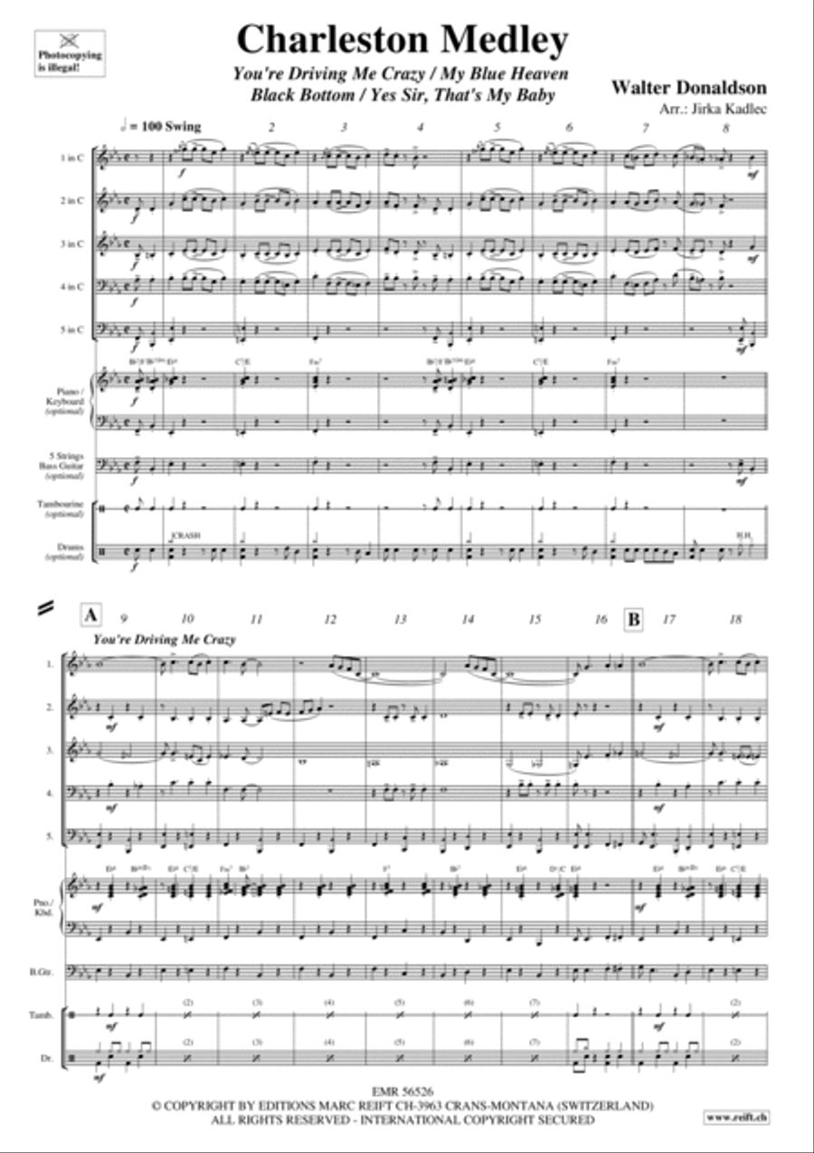 Charleston Medley Brass Quintet scores gallery preview page 3
