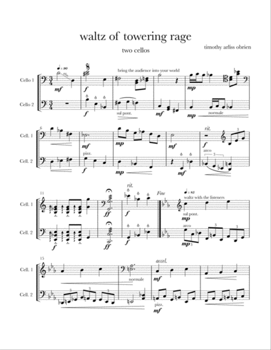 Waltz of Towering Rage String Duet scores gallery preview page 1