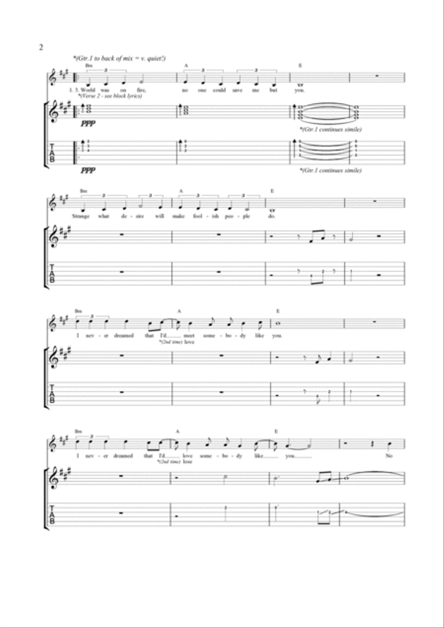 Wicked Game Electric Guitar scores gallery preview page 2