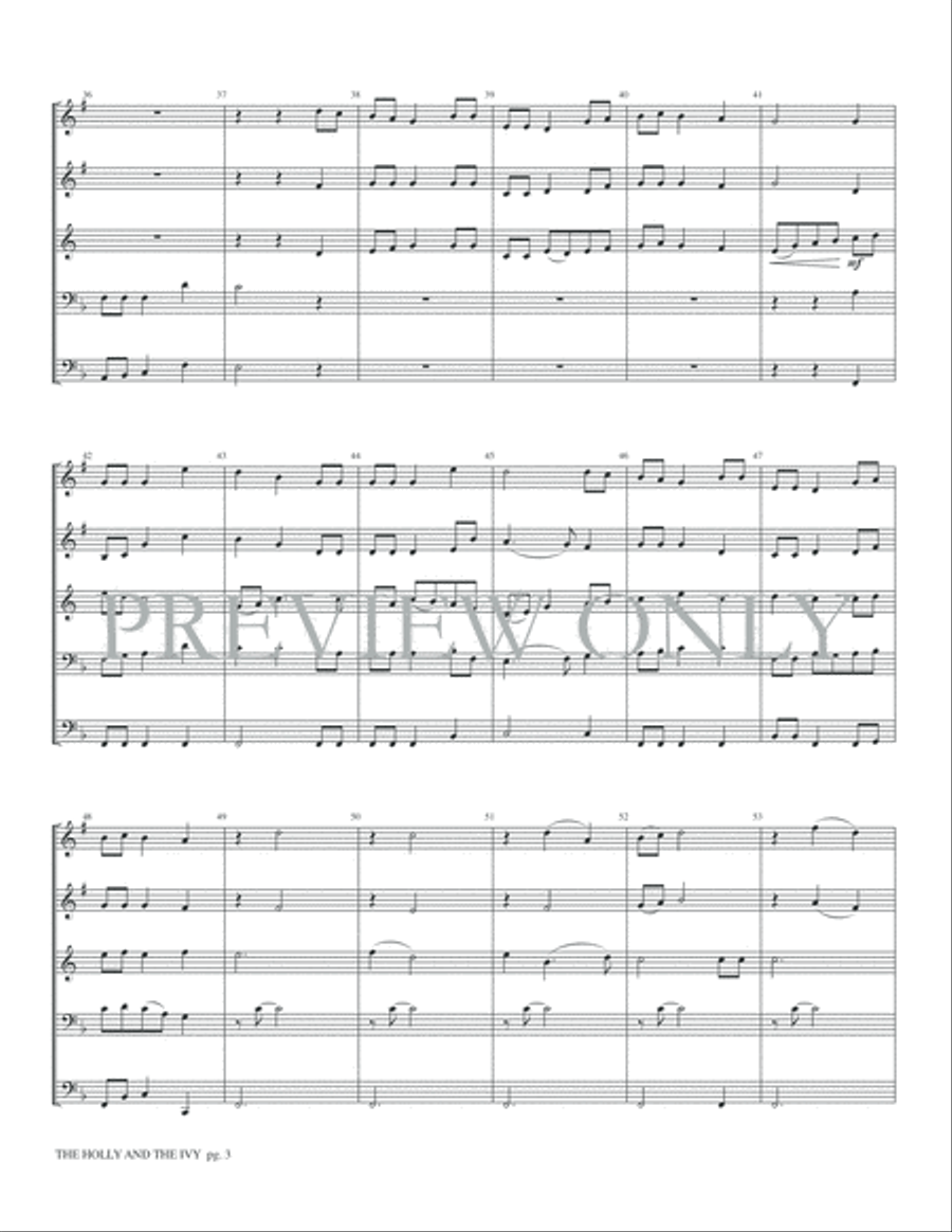 The Holly and the Ivy Brass Ensemble scores gallery preview page 5