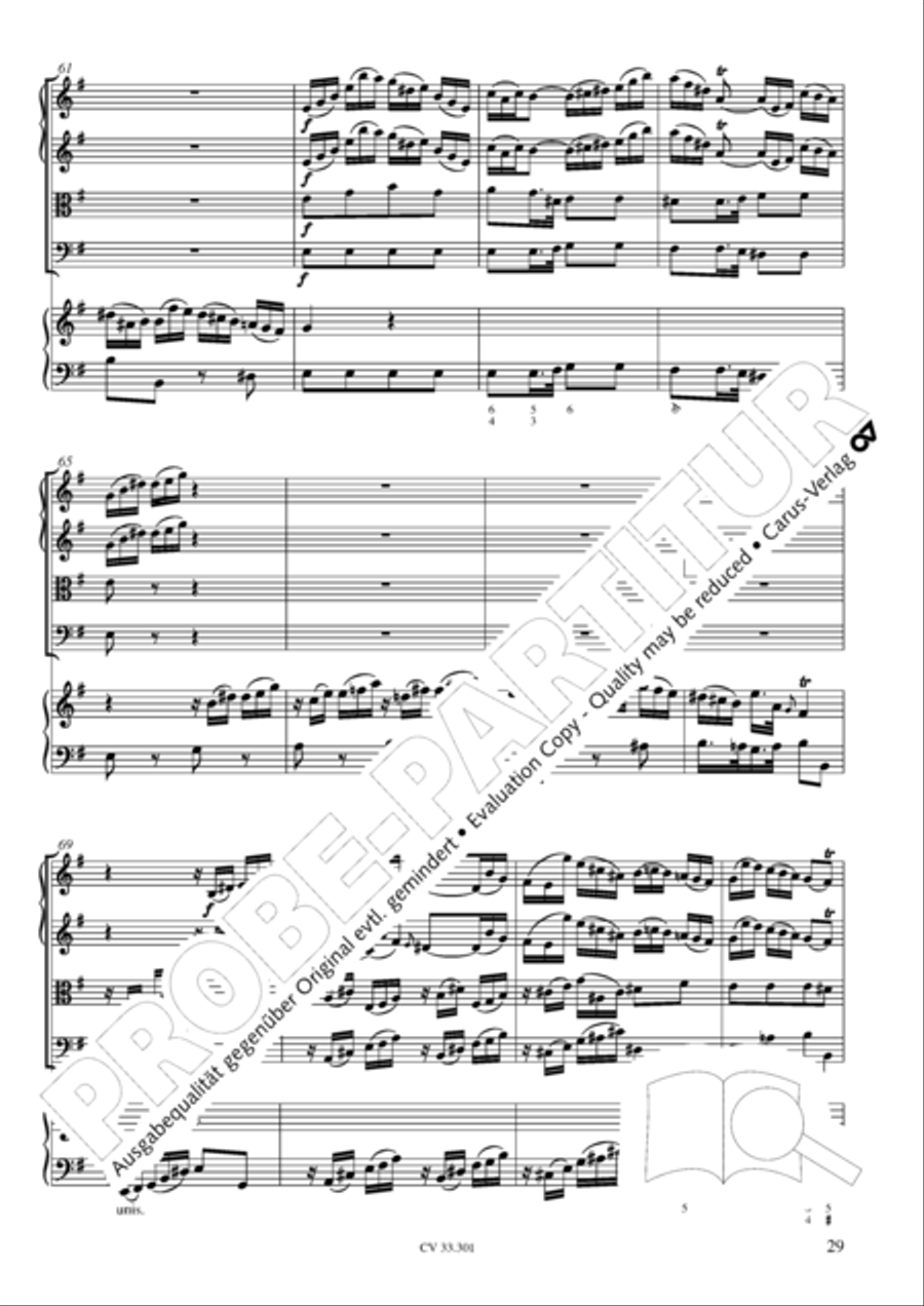 Concerto per il Cembalo in D Cello scores gallery preview page 30