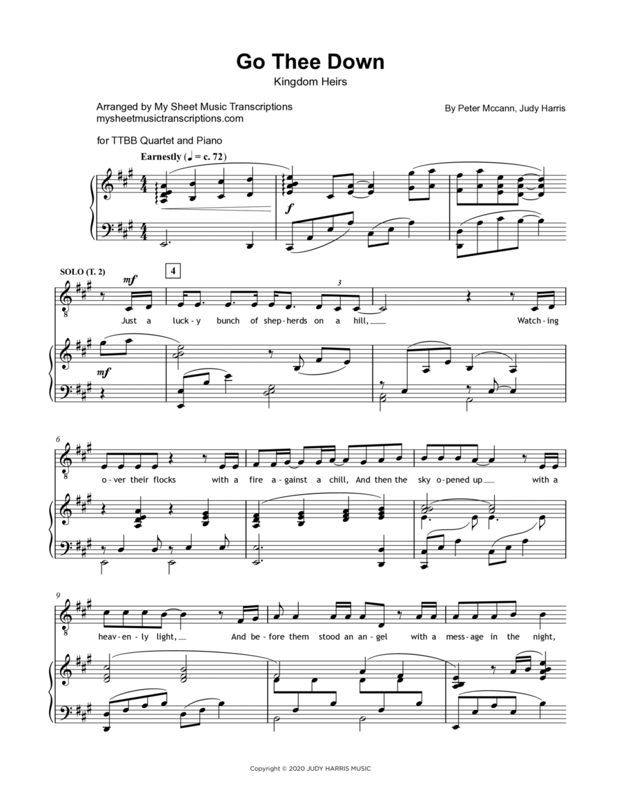 Go Thee Down TTBB scores gallery preview page 1