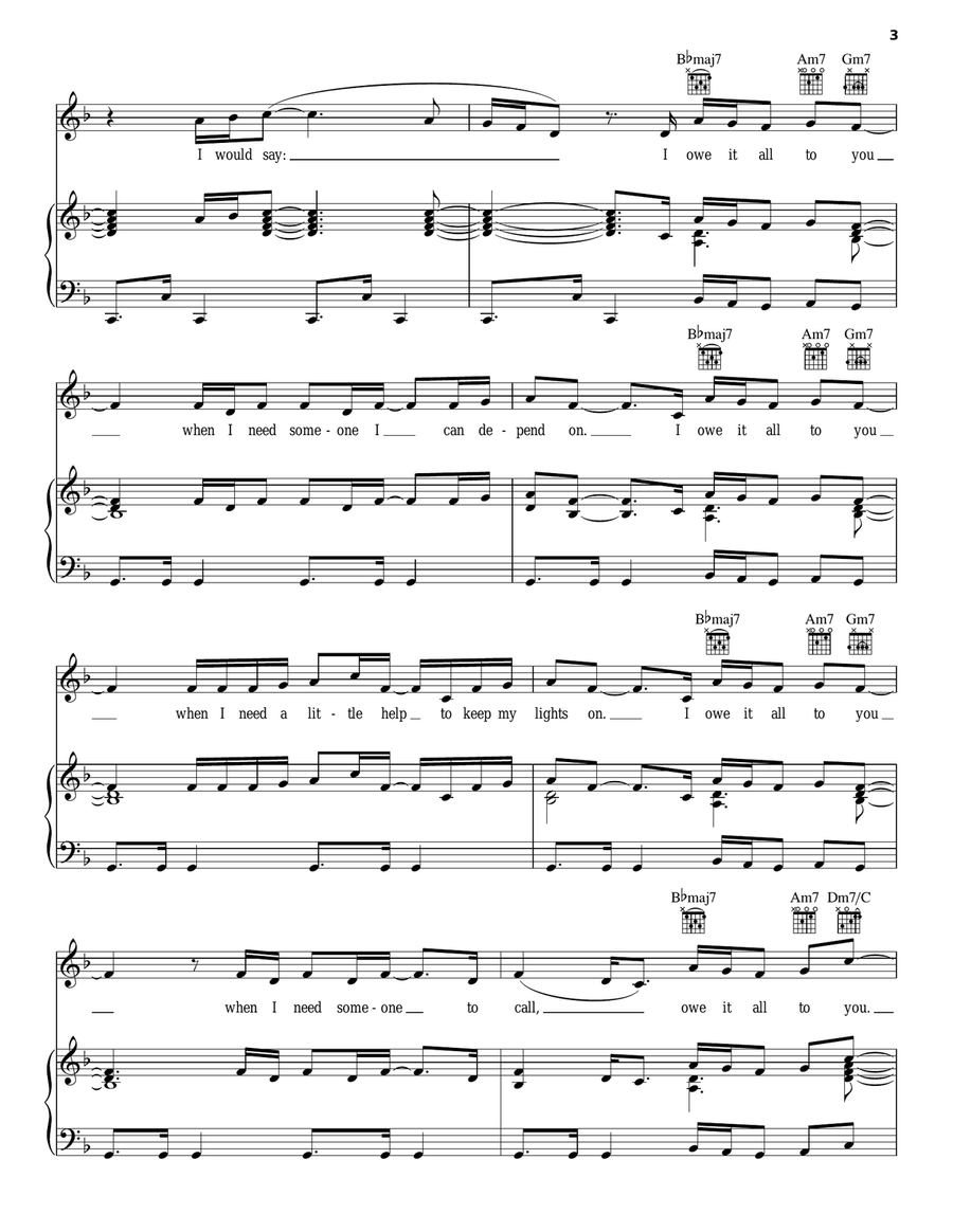Owe It All Piano, Vocal, Guitar scores gallery preview page 3