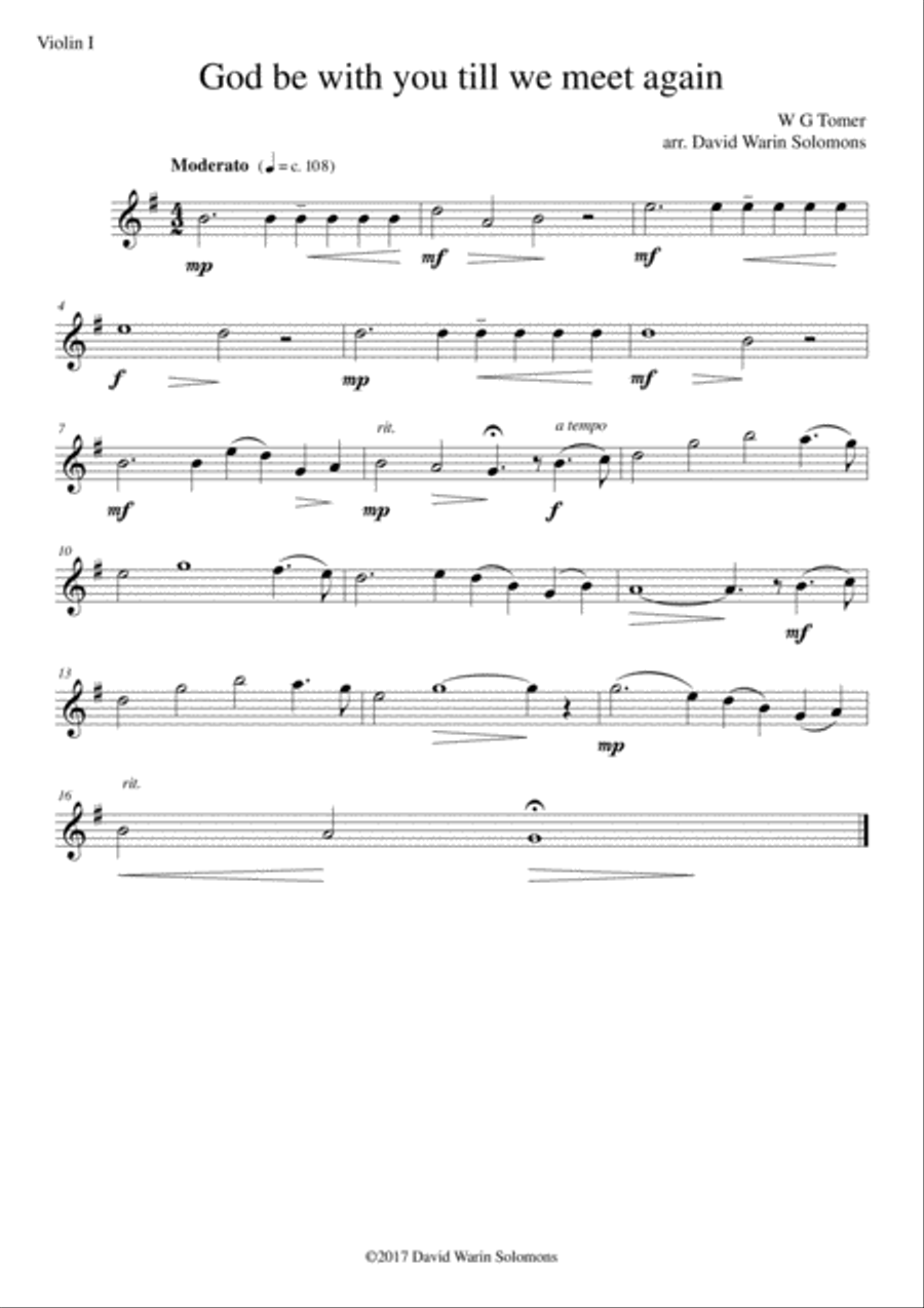 God be with you till we meet again for string quartet String Quartet scores gallery preview page 3