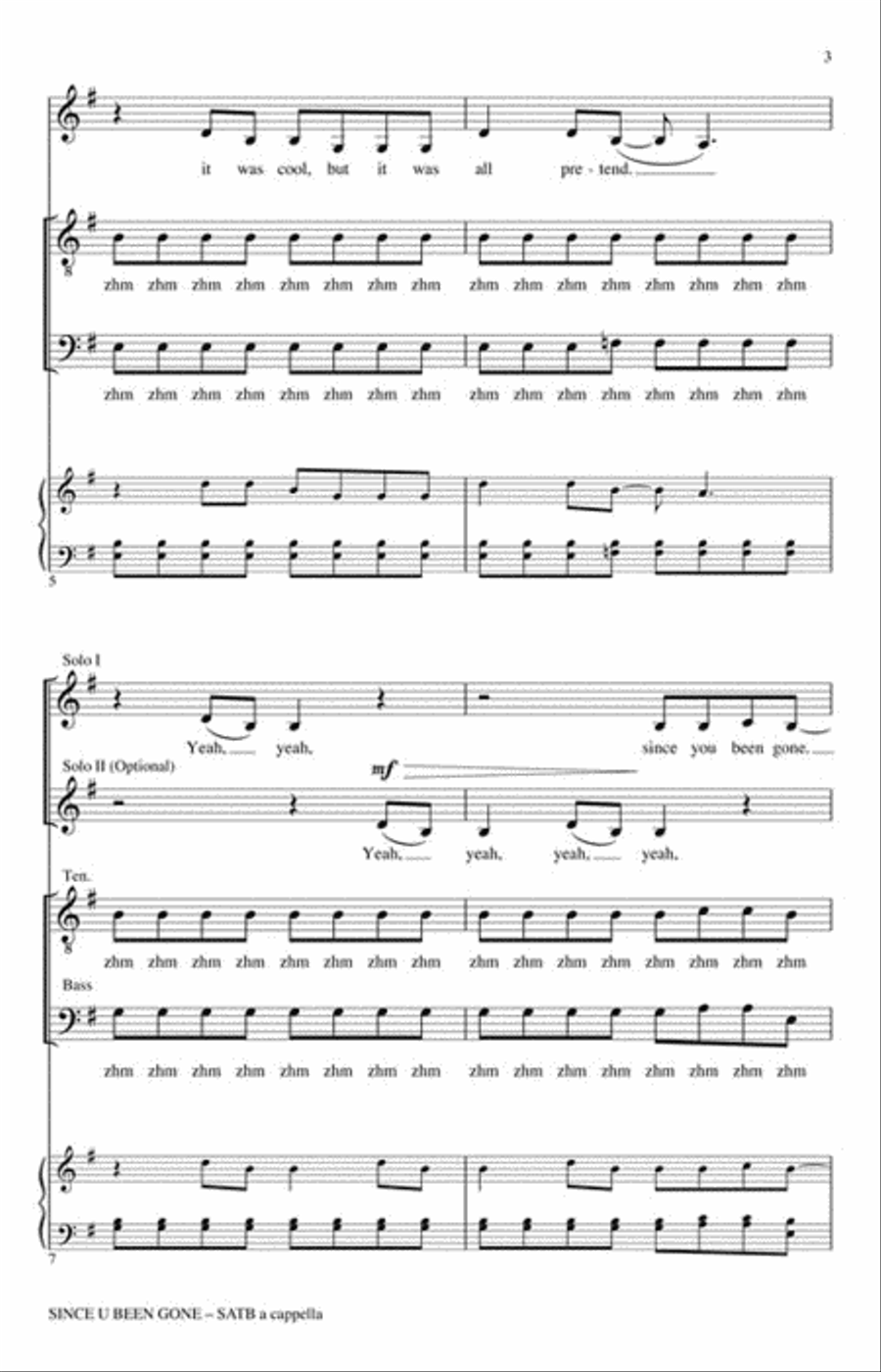 Since U Been Gone Divisi scores gallery preview page 3