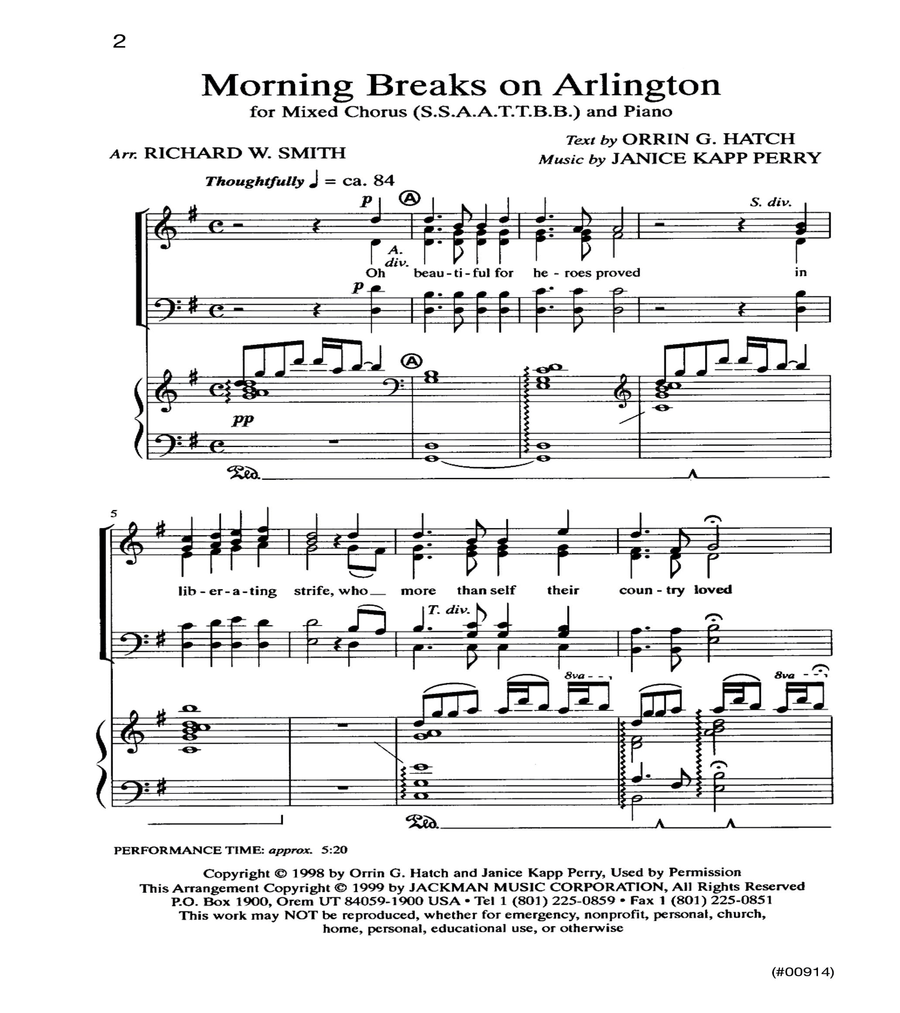 Morning Breaks on Arlington - SSAATTBB SSAATTBB scores gallery preview page 2