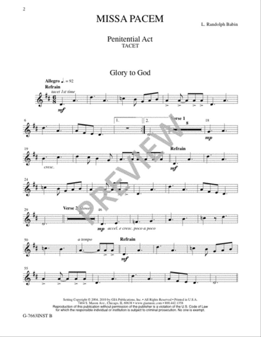 Missa Pacem - Brass Quintet edition 3-Octaves scores gallery preview page 11