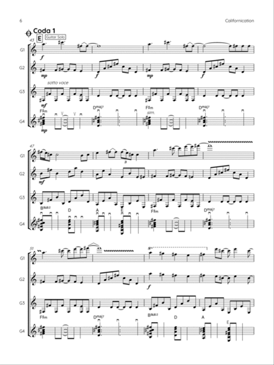 Californication Acoustic Guitar scores gallery preview page 6