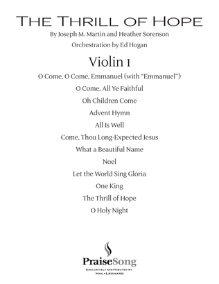 Book cover for The Thrill of Hope (A New Service of Lessons and Carols) - Violin 1