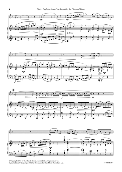 Fughetta (from Five Bagatelles For Flute And Piano)