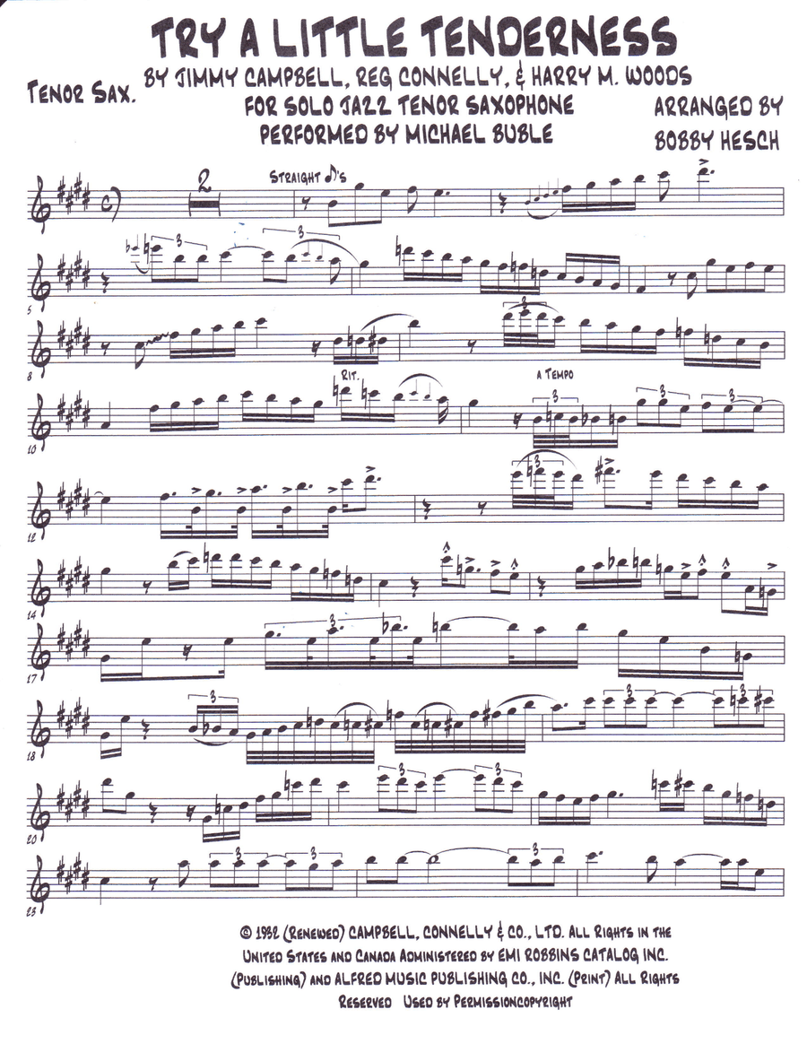 Try A Little Tenderness Try A Little Tenderness Tenor Saxophone scores gallery preview page 2