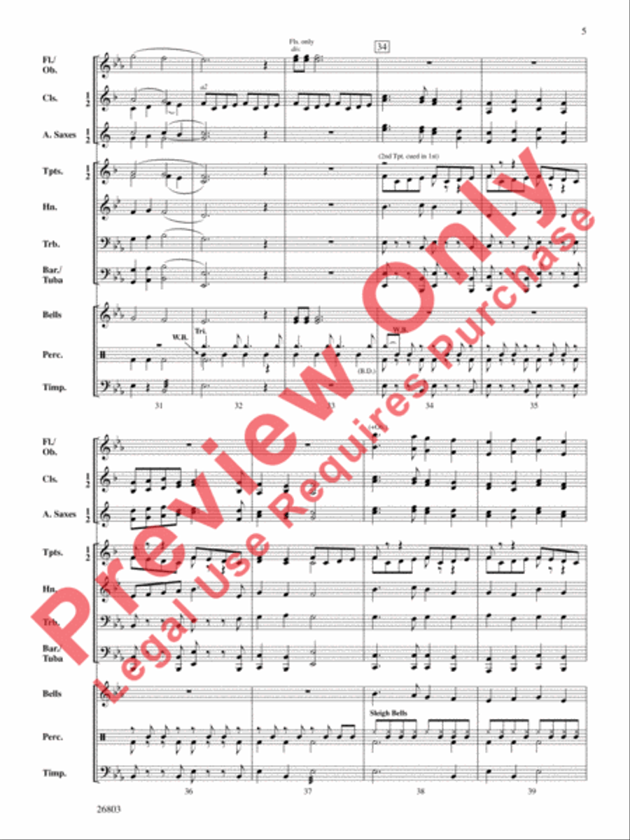The Merry Christmas Machine Concert Band scores gallery preview page 6