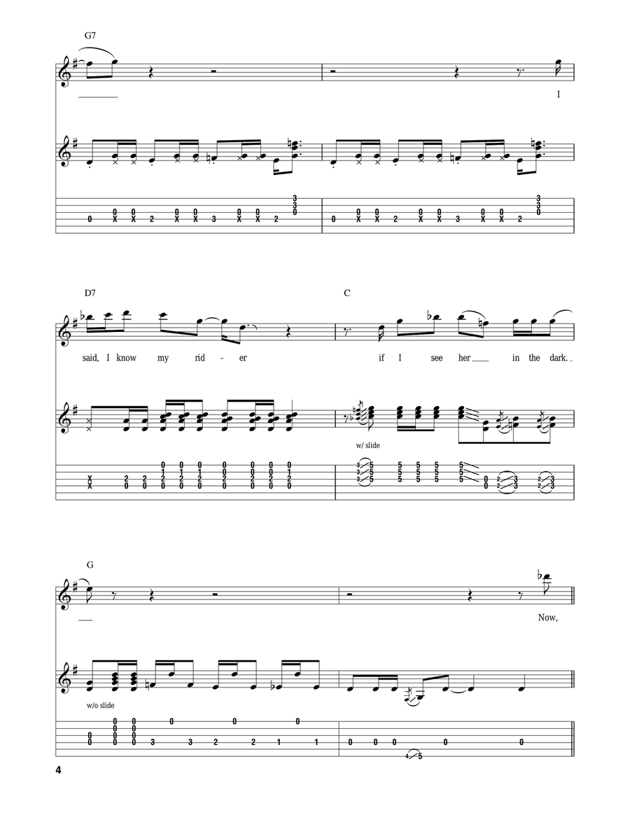 Travelling Riverside Blues Electric Guitar scores gallery preview page 4