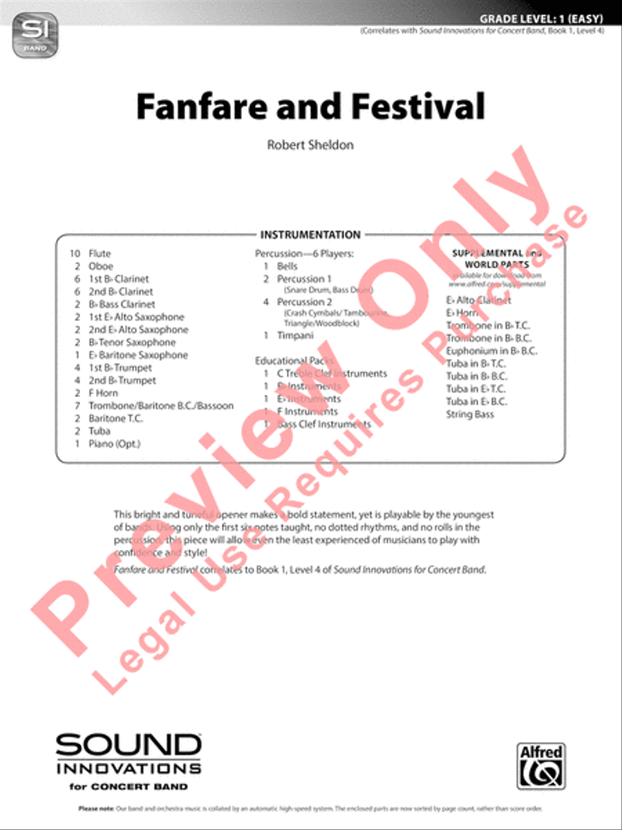 Fanfare and Festival Fanfare and Festival Concert Band scores gallery preview page 2