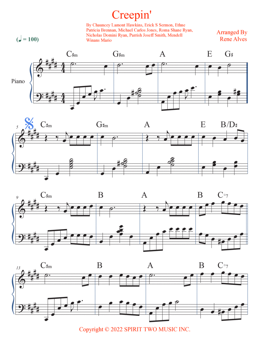 Creepin' Easy Piano scores gallery preview page 1