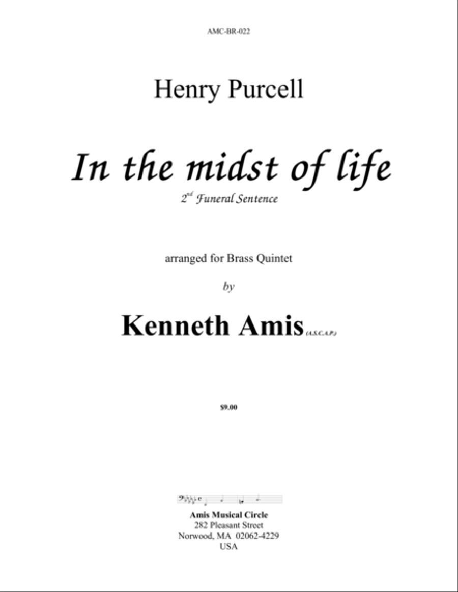 In the midst of life Brass Quintet scores gallery preview page 1