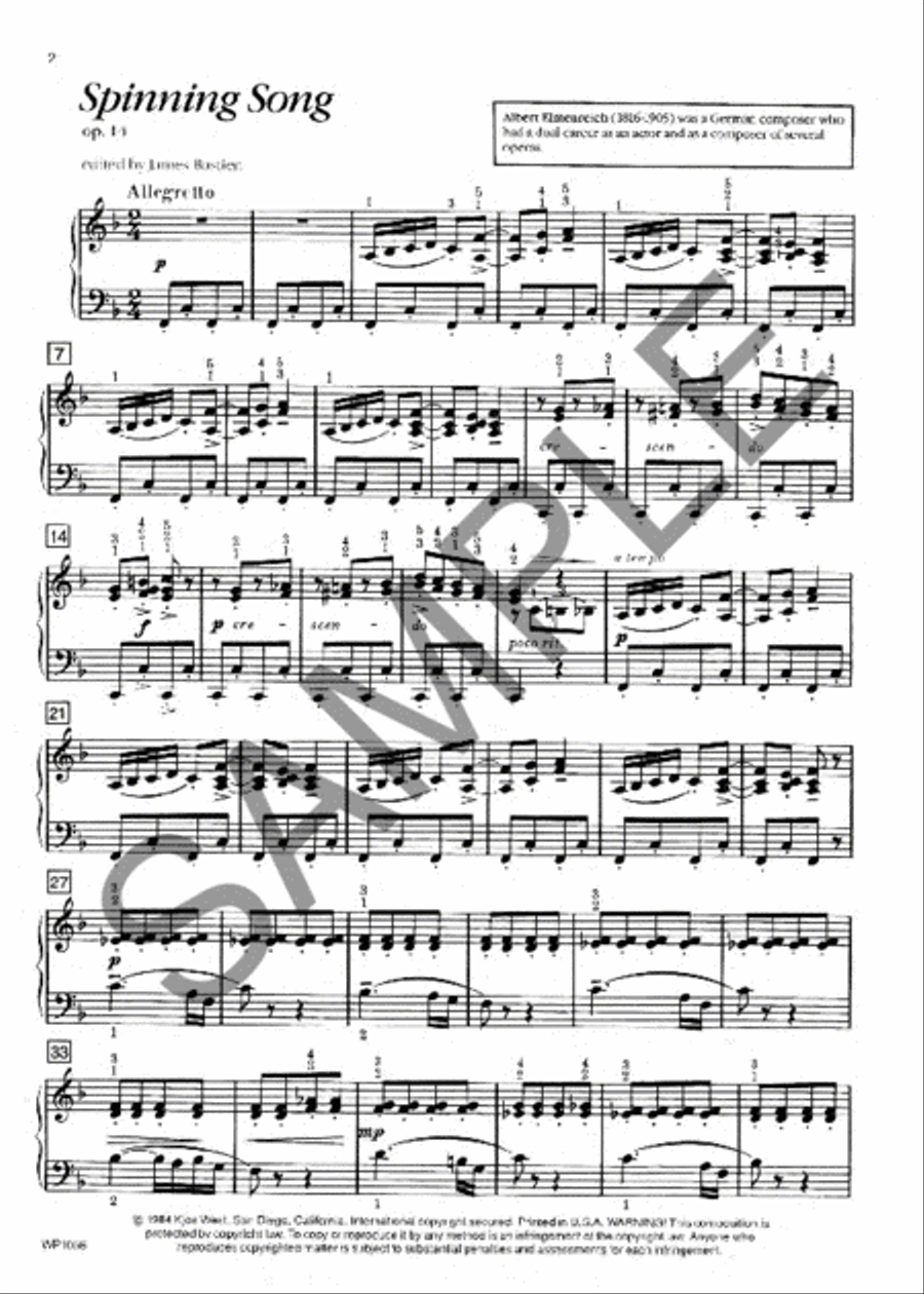 Spinning Song Op 14 Piano Method scores gallery preview page 2